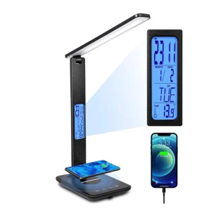Multifunction Wireless Charging Desk Lamp, LCD Display