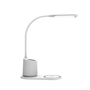 Eye-Caring LED Desk Lamp with Wireless Charging and Adjustable Gooseneck