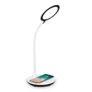 LED Desk Lamp with  Stepless Dimming, Gooseneck Flexibility & 10W Wireless Charging