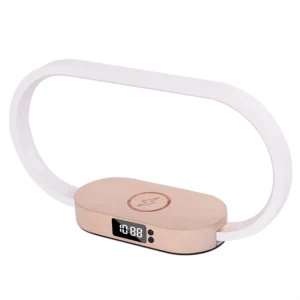 Touch Dimmable Wireless Charging Bedside Lamp with Clock & USB Port